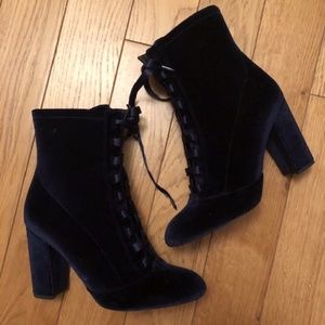 Sam Edelman Blue Velvet booties Size 8
